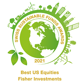 Fisher Investments Institutional awarded Swiss Sustainable Funds Award – “US Equities” Category for 2021 by Swiss Sustainable Funds Award.